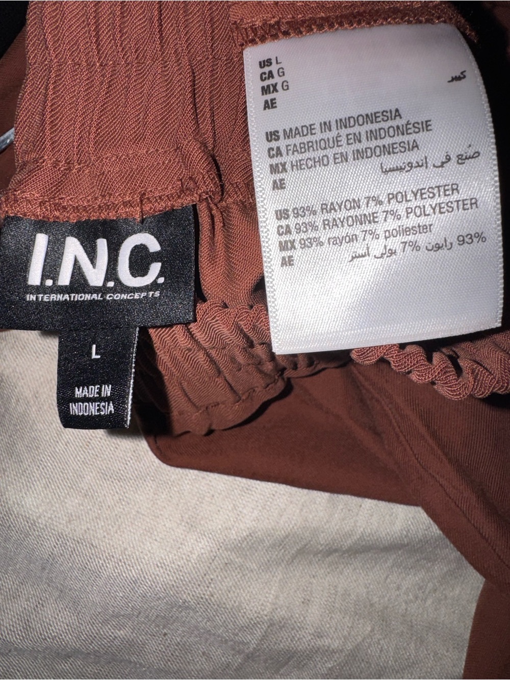Inc Women’s Cargo Jogger Pants in Brown Size L Nwot - Picture 12 of 12